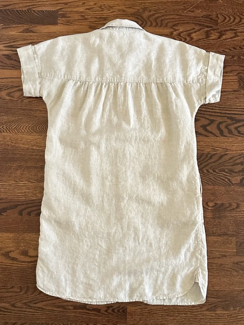 J Crew Baird McNutt Irish linen short sleeve shirtdress flax color size S